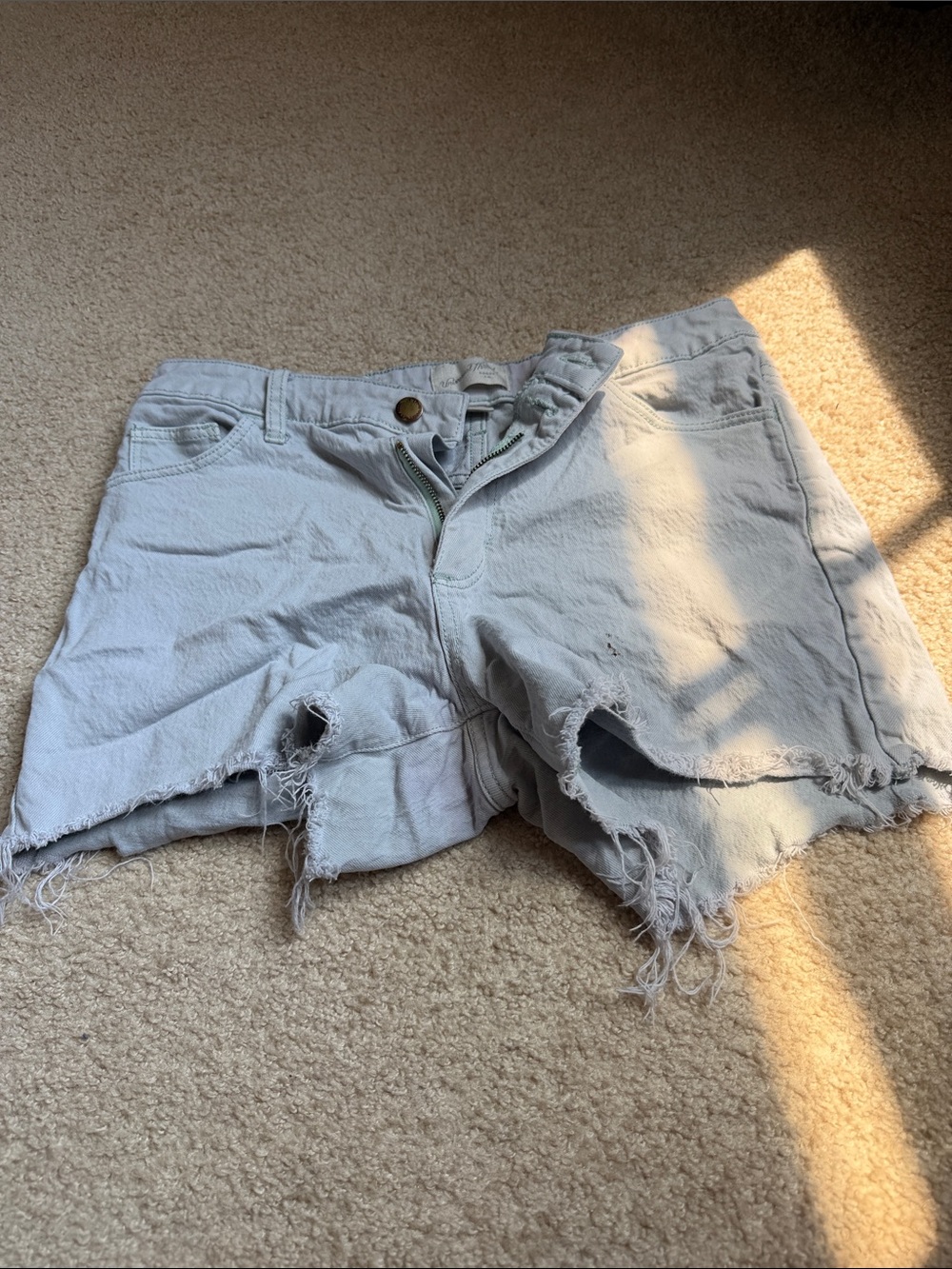 Universal Thread Light Gray Distressed Denim Shorts
